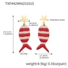 TXF442-Coral red fish earrings