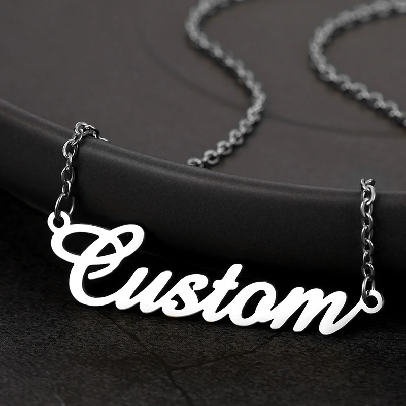 Hidepoo Custom Name Necklace - Stainless Steel Personalized Pendant Necklace, Dainty Letter Jewelry Gift For Women & Girls - View #4