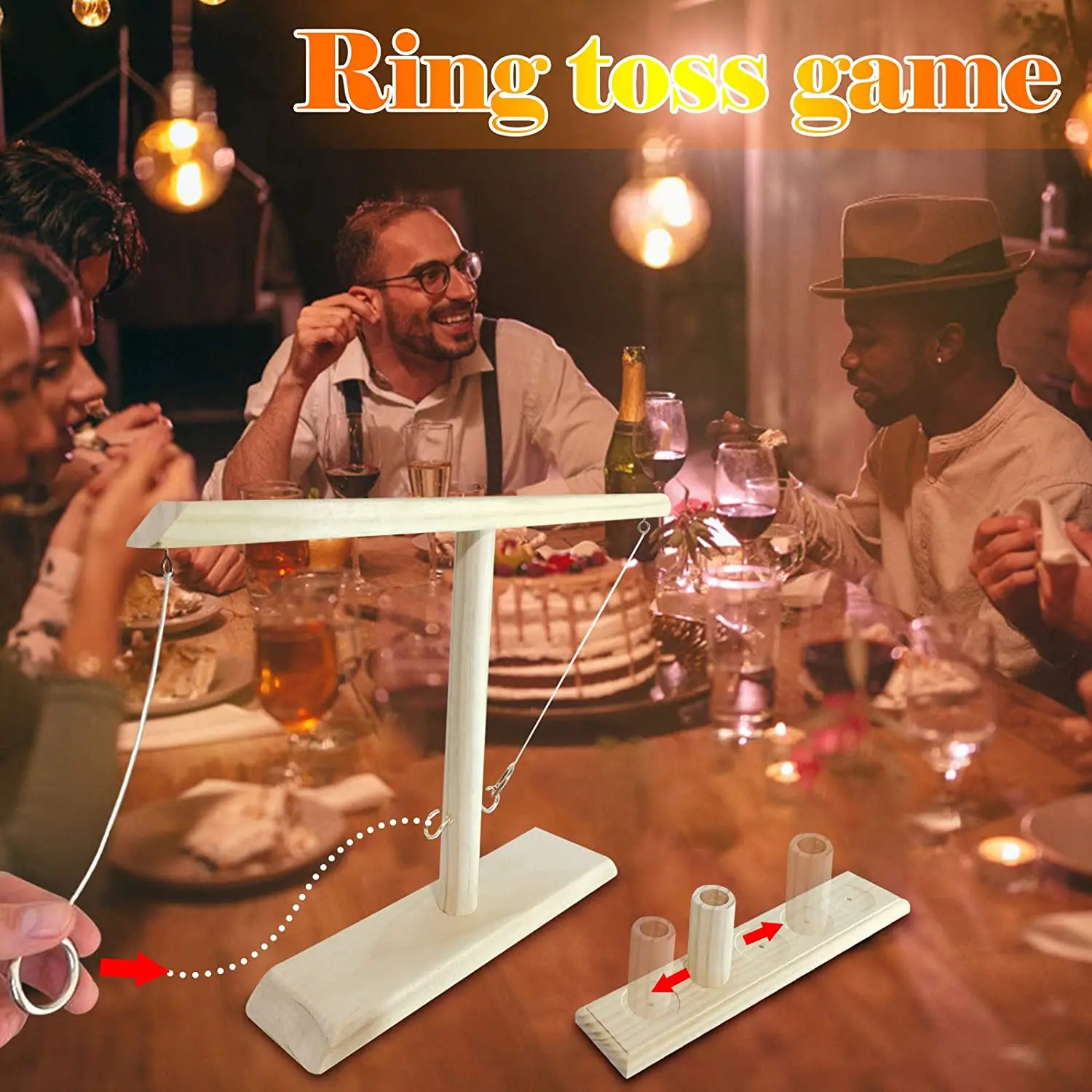 Ring Toss Yard Game Set - Handmade Wooden Ring Hook Quick Interactive Game  For Bar Family,Adult Drink Games And Toys - Buy Ring Toss Game,Ring Toss  Game Set,Ring Toss Product on Alibaba.com