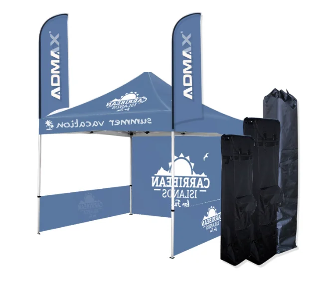 ADMAX Custom 10X10ft Pop-up Gazebo Canopy Portable Alu Frame Tent Oxford Cover for Outdoor Advertising Logo Trade Shows Events