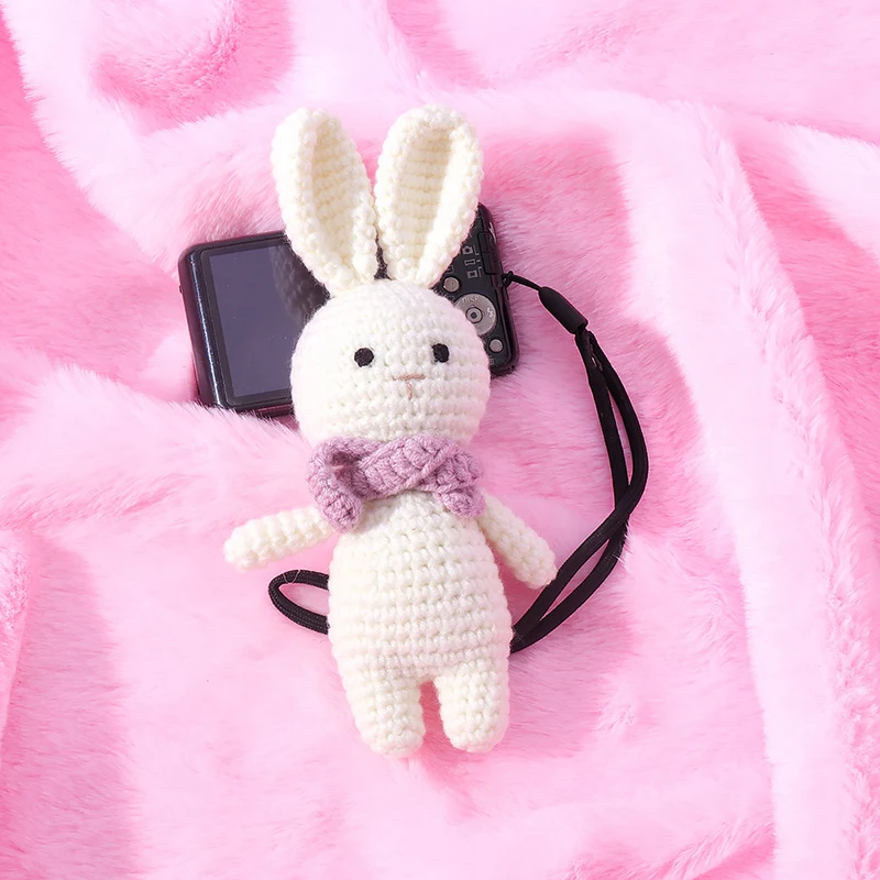 Wholesale Knitted Cute Baby Comfort Doll Rabbit Crochet Animal Toys Handmade Bunny Plush Toys