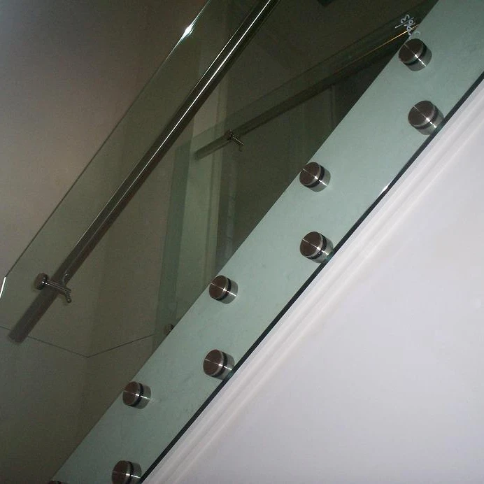 Balcony Glass Railings Stainless Steel 42.4mm Diameter Standoff Glass Railings for Terrace