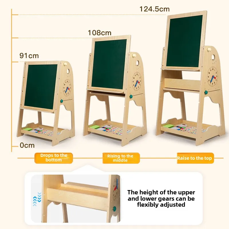 Fabrikdirekter Großhandel Frühkindliche Bildung multifunktionales Bücherregal Zeichentafel Holzzeichenspielzeug für Kinder pädagogisches Spielzeug