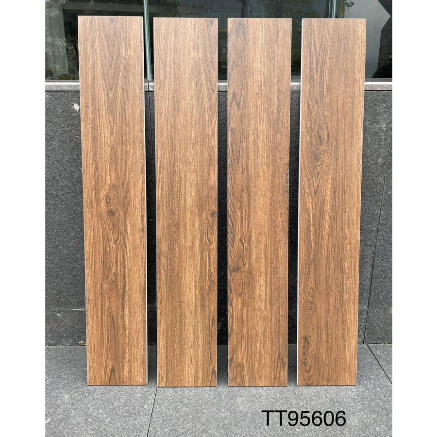 Matte Finish Porcelain Glazed Wood Look Kitchen Ceramic Tiles Floor 15x90