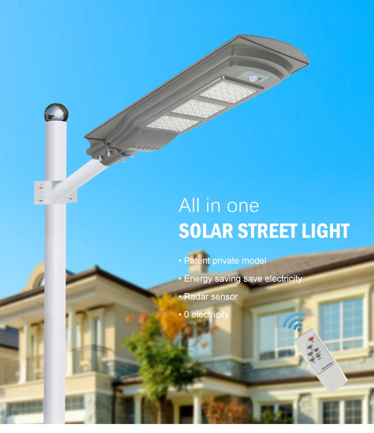 Energy Saving Ip66 Waterproof Road Light Motion Sensor 20watt 40watt 60watt Solar Led Street Light