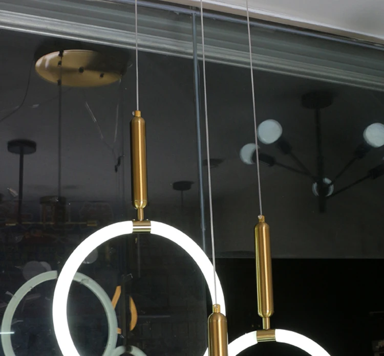 20cm Contemporary Led Chandeliers Fancy Silicone Circle Ring Pendant Light White/Warmwhite led