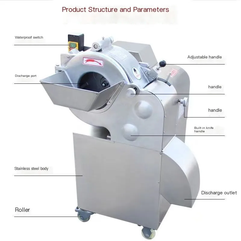 Multifunctional Electric Vegetable and Fruit Cutter for Restaurant Use-Cuts French Fries Chips Onions Potatoes & Cabbages