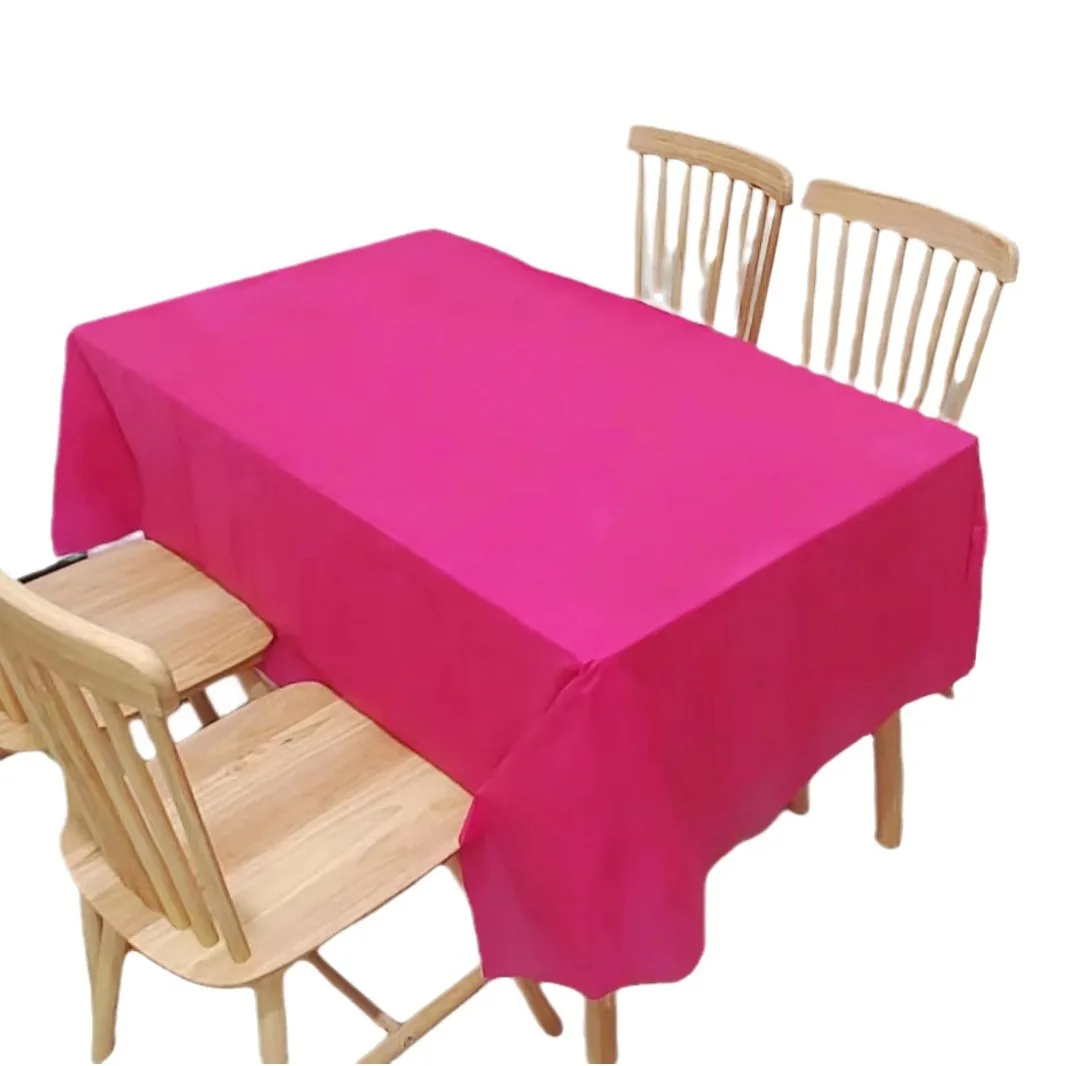 Custom Logo Disposable Plastic Table Cloth Cover White Black Rectangular Design Wedding Events Party Decorations Square Home