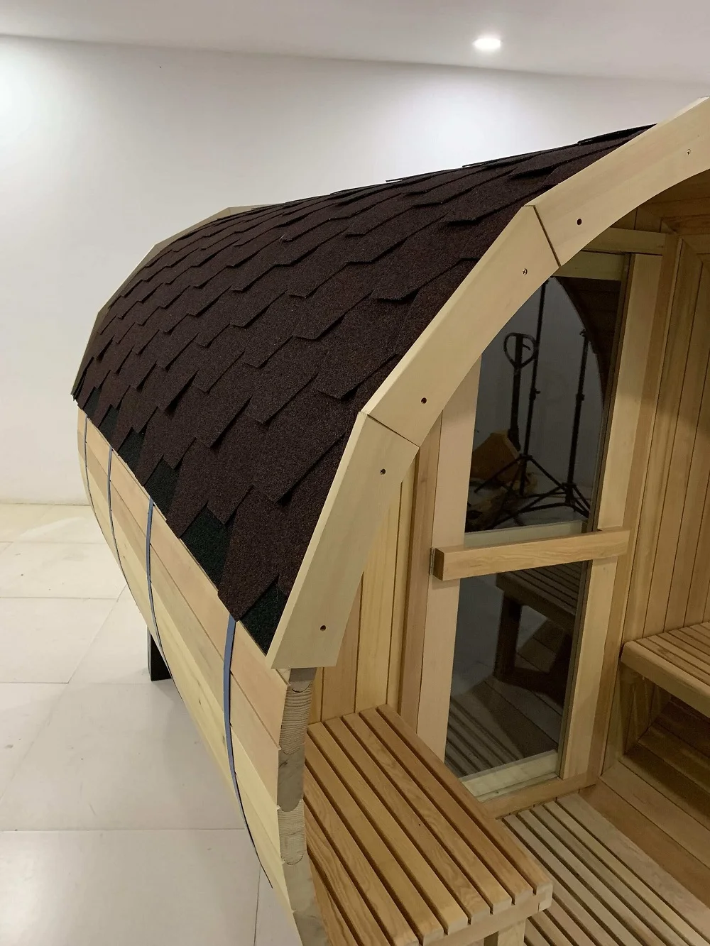 Panoramic Window Western Cedar Barrel Sauna 6 Person With Wood Burning Heater Buy Cedar Barrel