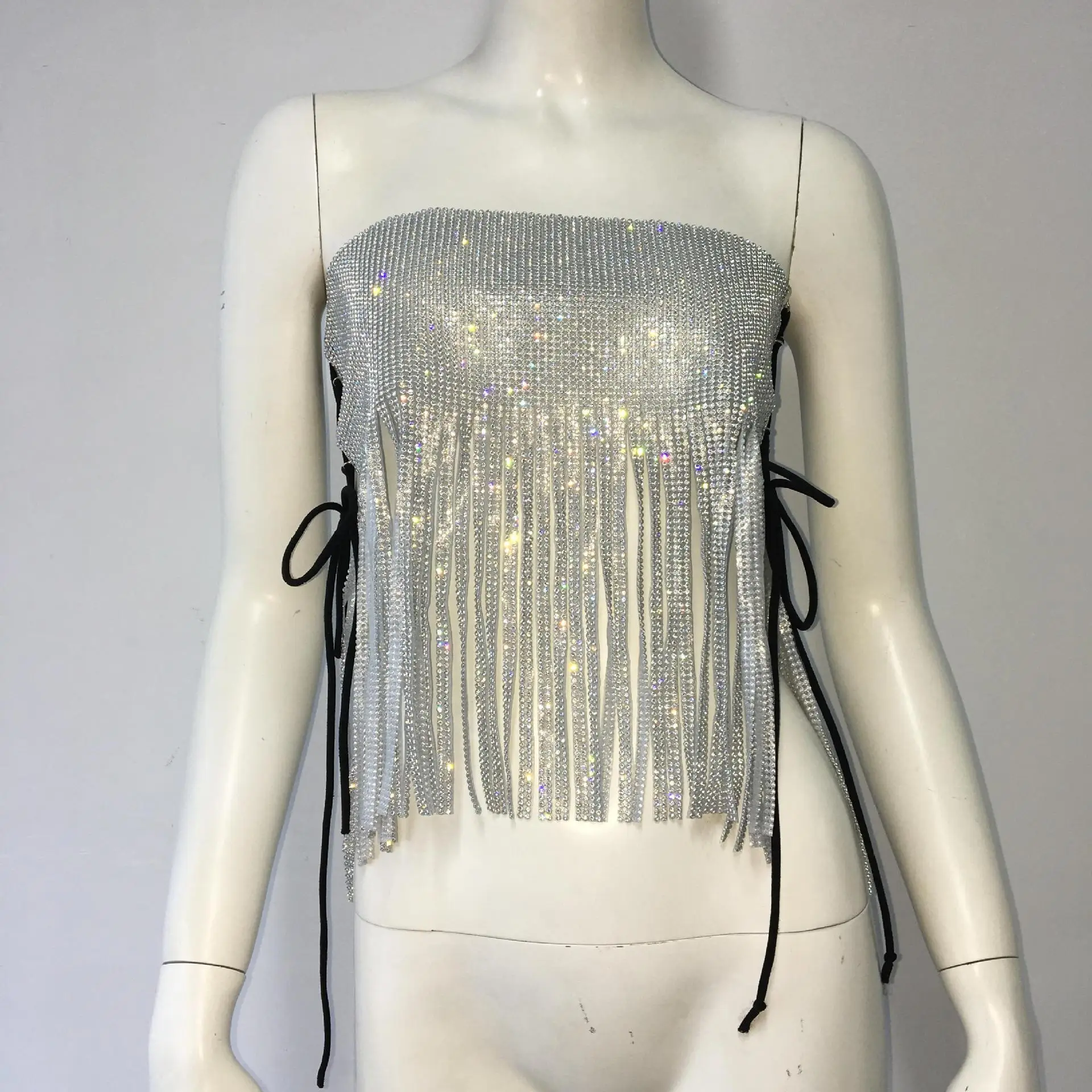 Metallic Corset Belt with jeweled tassels Amazon.com: Women Elegant Bow Pearl Waist Chain Rhinestone  main image 2