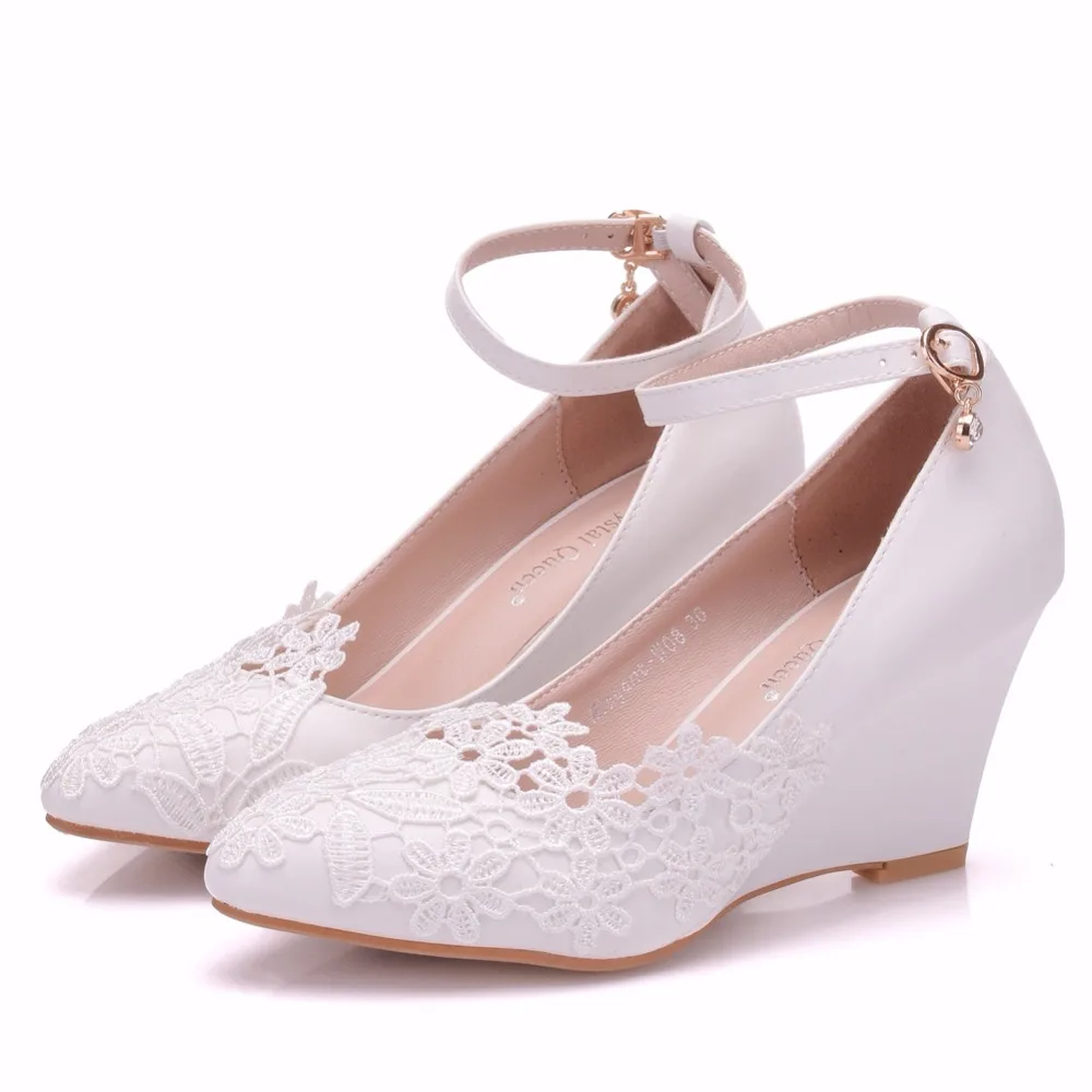heels for bridesmaid dresses Satin Almond Toe Block Heel with Pearls Ankle Strap
