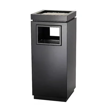 Hotel Lobby Elevator Entrance Vertical Rectangular Trash Bin Corridor Public Recycling Stainless Steel Trash Bin