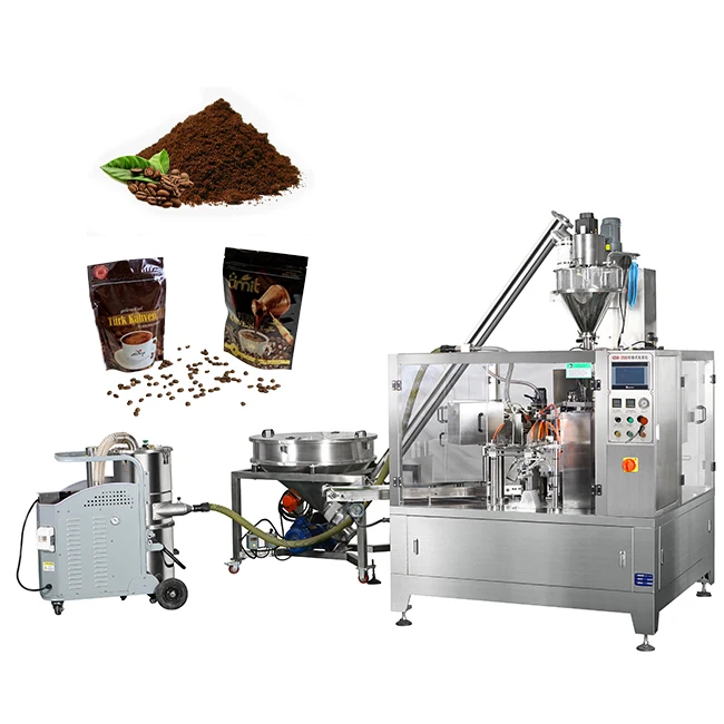 Automatic Stand up Pouch with Zipper Sealing Packaging Coffee Powder Filling Doypack Packing Machine
