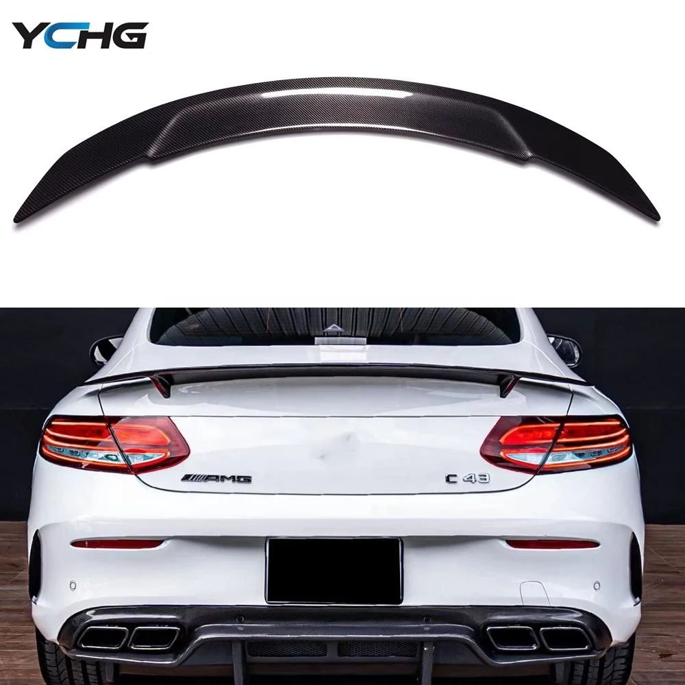W205 RT стиль углеродное волокно задний спойлер багажник губа для Mercedes C Класс 4 Двери Седан