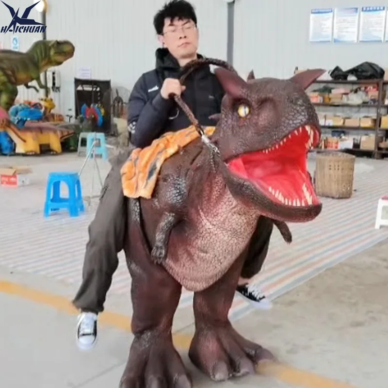 Realistic Walking Dinosaur Costume Ride on Life-sized Carnotaurus Dino Suit Fake Legs for Public Indoor/Outdoor Party Events