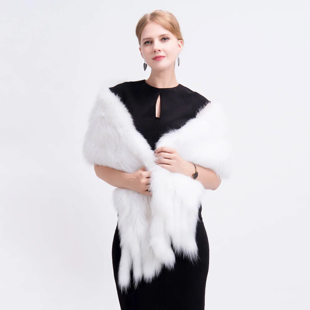 Luxus-Frauenschals knit fox fur shawl 3