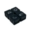 Black transparent 4 compartment plastic