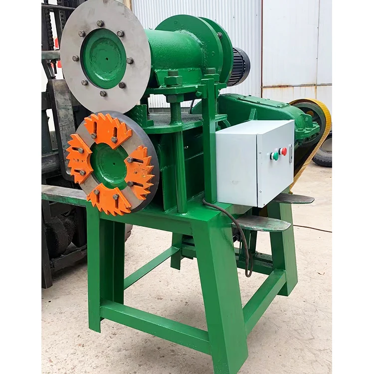 Semi Automatic Scrap Tire Recycling Line Tyre Slice Cutter Tyre Crushing Machine