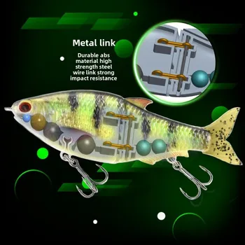 CHEERY Lure Artificial Hard Bait Hard Tail Two Vib Simulation S-Shaped Swimming Bionic Lure Fishing Gear With Hooks – Hard Lure – view 5
