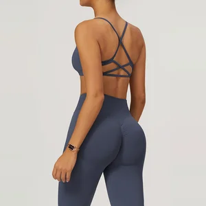 Sunrise Active Set Women Breathable Sports Bra Multi Length Options Navy Blue Performance Collection