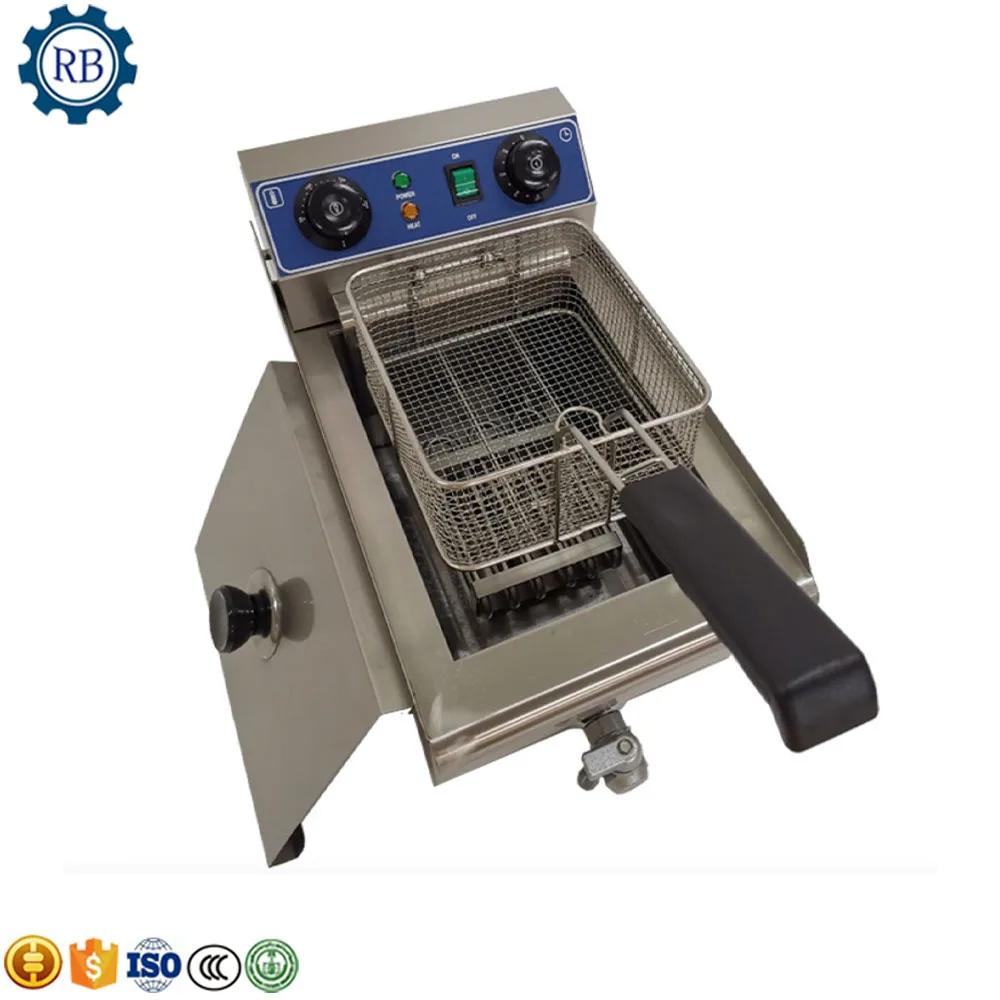 Small Table Model Chicken Frying Machine Single Tank Electric Heated Chicken Wings Fryer Potato Chips Frying Stove for Home