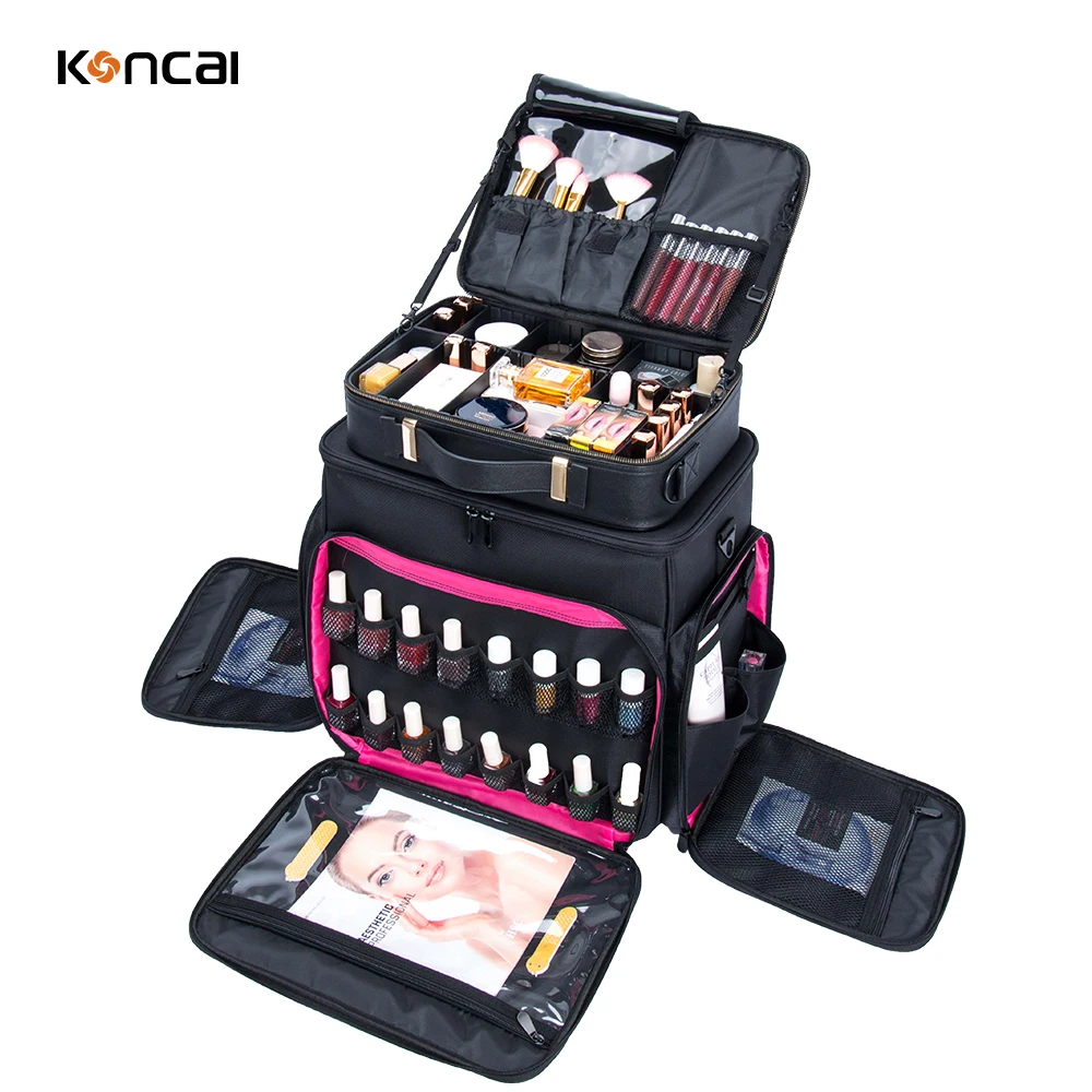 ネイルポリッシュキャリーケース、2層収納バッグ - ドライヤーランプと