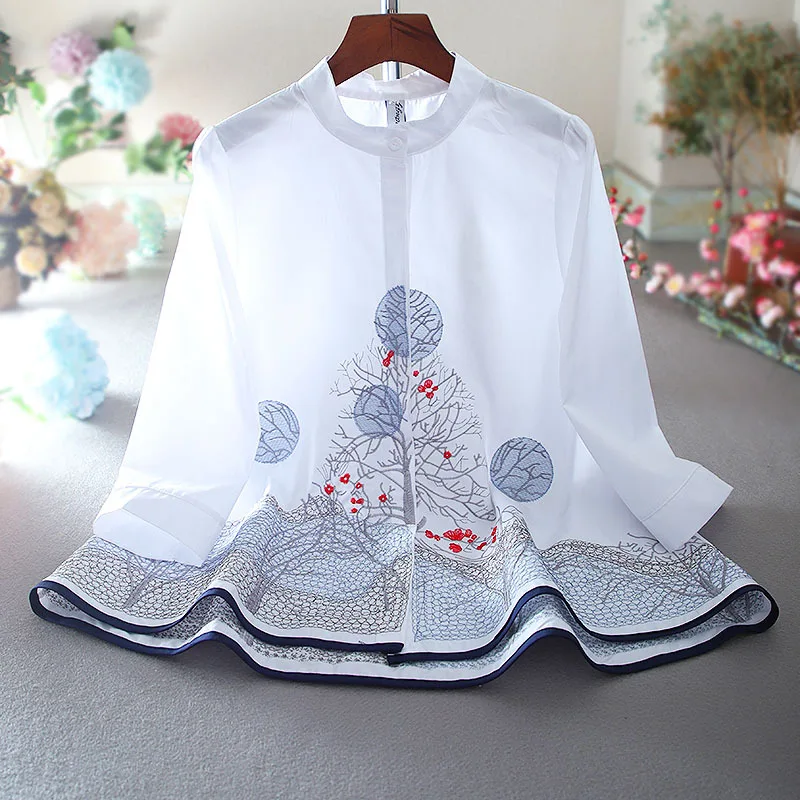 Wholesale Wholesale Literary Flower Heavy Industry Fashion Tops Sleeve Spring New 2022 Women's Blouses m.alibaba.com