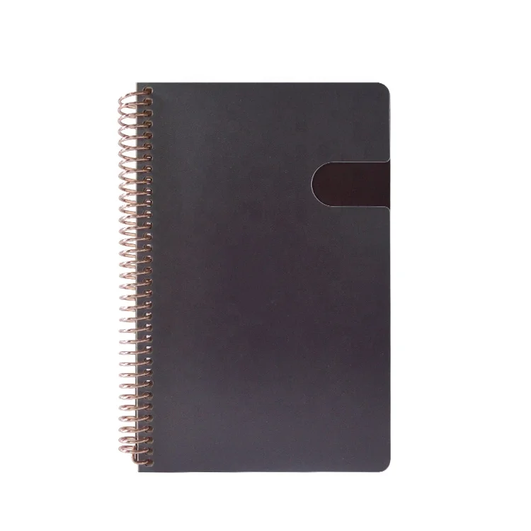 Блокнот из розового золота со спиральной подкладкой Прозрачная Обложка полипропилена напечатанный логотип студенческий планировщик в твердом переплете бумажный материал размера B5 A5
