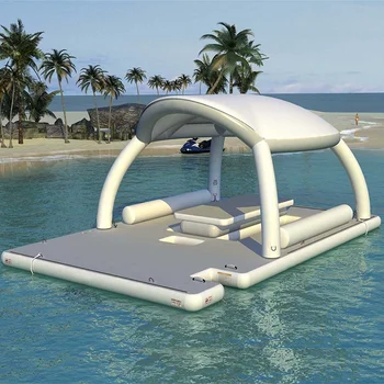 Inflatable Floating Water Lounge Set | Floating Bar, Sun Shade, Sofa, Mat & Dragging Bed for Swimming, Rafting & Beach Leisure