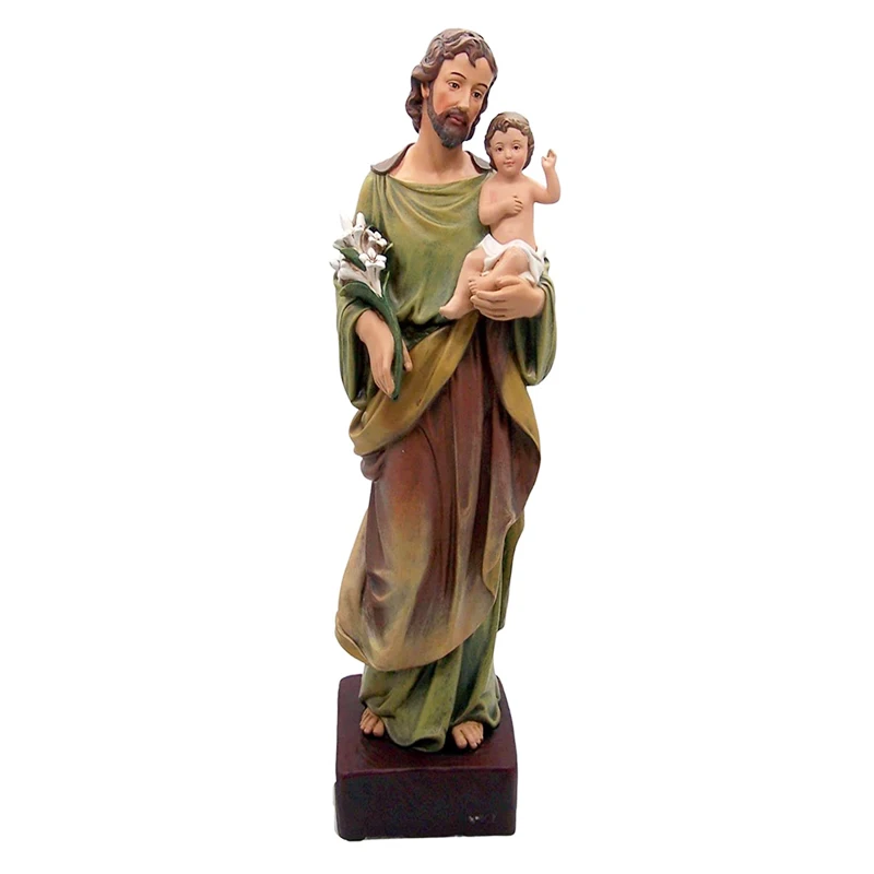 Estatua personalizada de San José católico con el Niño Jesús, Decoraciones religiosas, Figura de pie para iglesia, Estatua del nacimiento