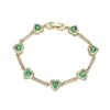Bracciale con diamanti verde dorato