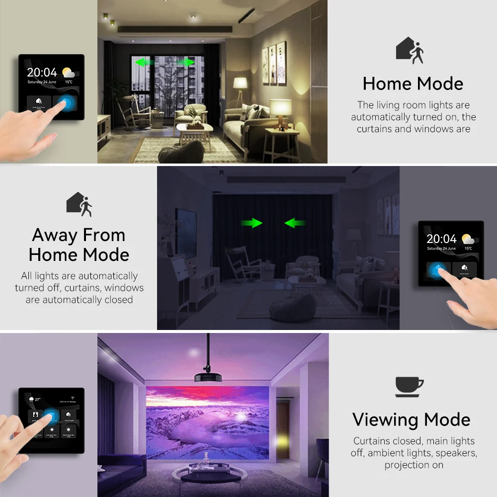 2022 New Arrival 4 Inch Touch Screen Display Smart Home Zigbee System ...