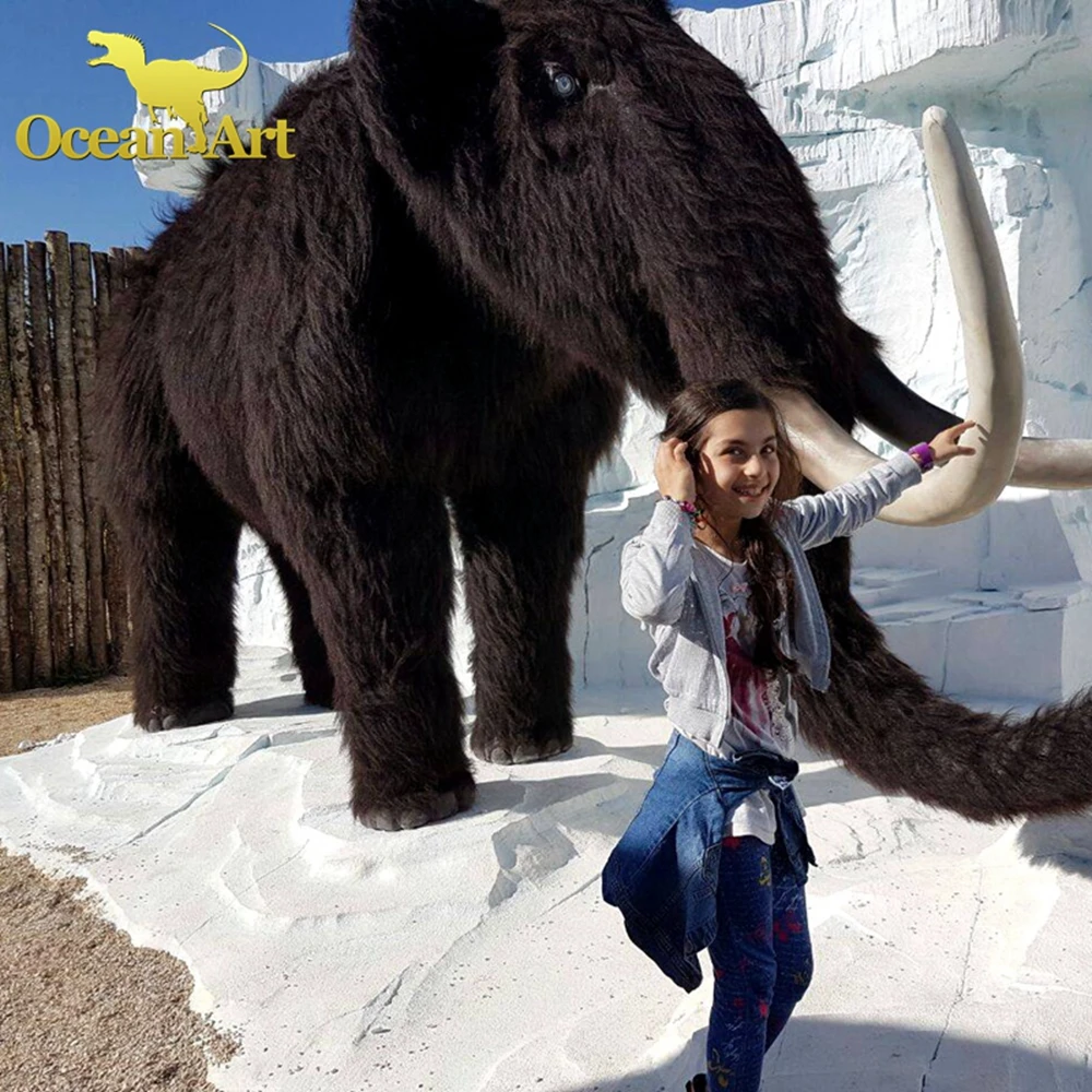 Realistic Animatronic Animal Model Animatronic Wooly Mammoth for Zoo