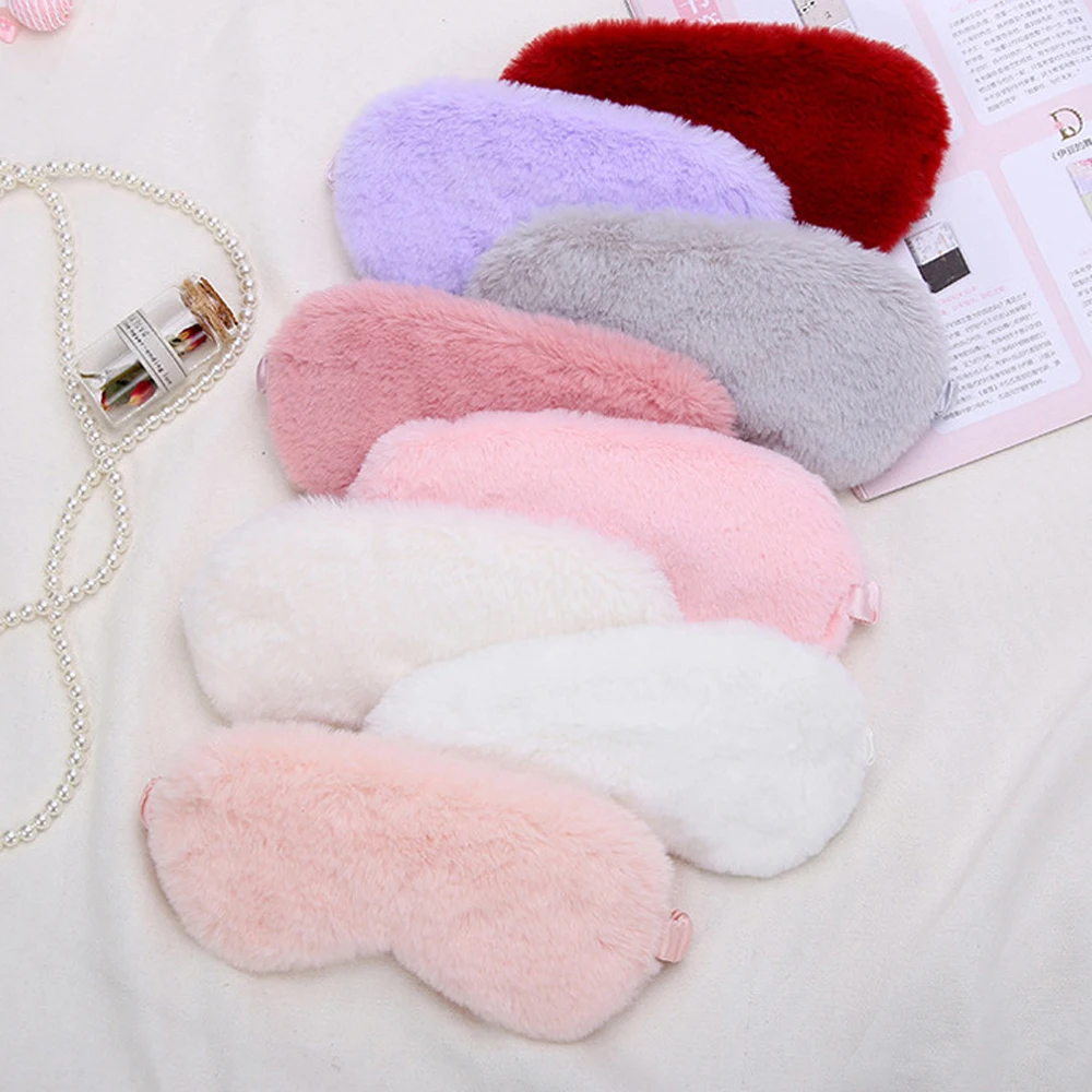 New 2023 Product Plush Eye Mask Elastic Strap Soft Fluffy Eye Cover