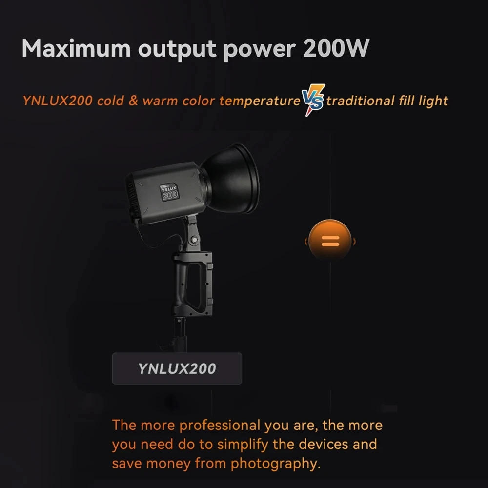 YONGNUO YN LUX200 LED Video Light 200W Photography Light 5600K COB