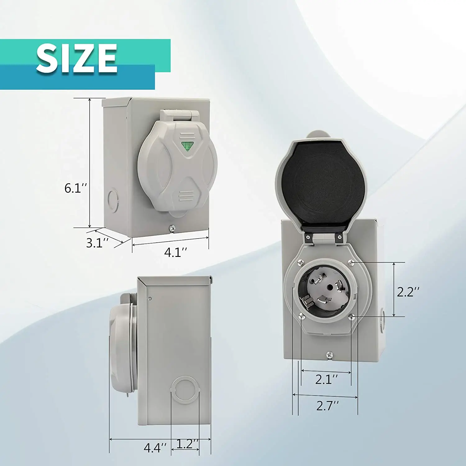 Power Inlet Box Outdoor Generator Receptacle 30 Amp Generator Box Wall