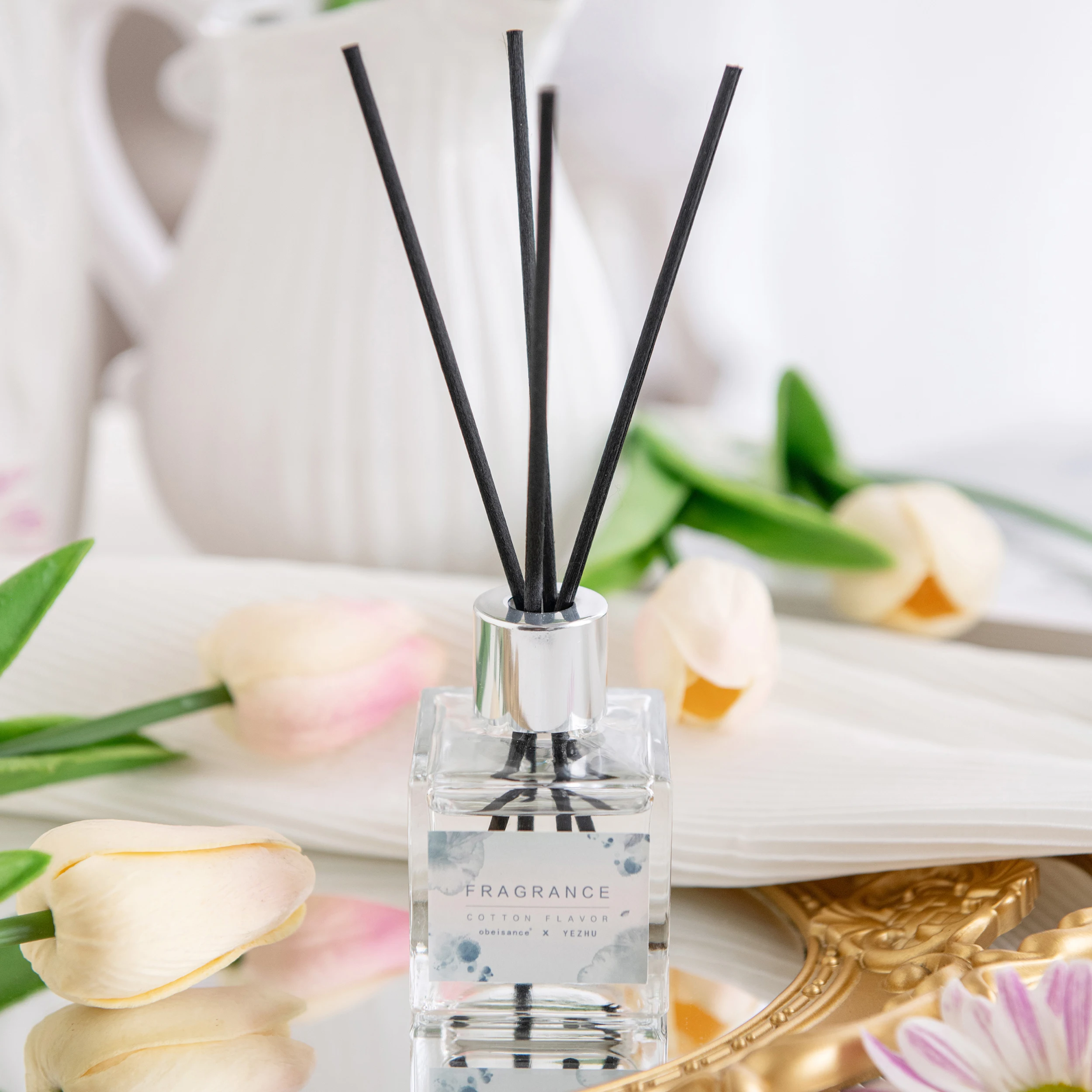 Air Freshener Perfume Home Fragrance Essential Oil Reed Diffuser 50ml Custom Private Label Glass Reed Diffuser Set