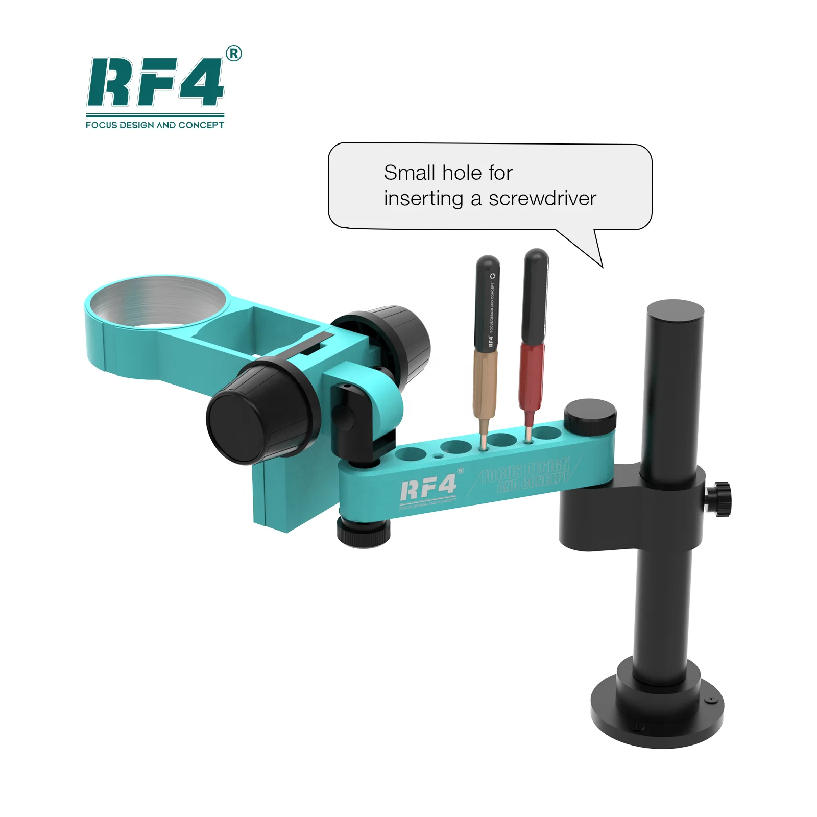 RF4 Long Arm Microscope Stand Microscope Base With Screw Hole Flexible Metal Arm Base Holder Stand Electronic Repair