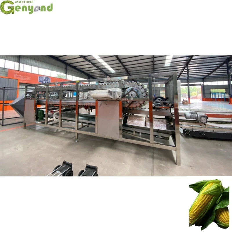 Industrial Sweet Corn Cutter Corn Segments Vacuum Packaging Processing Line