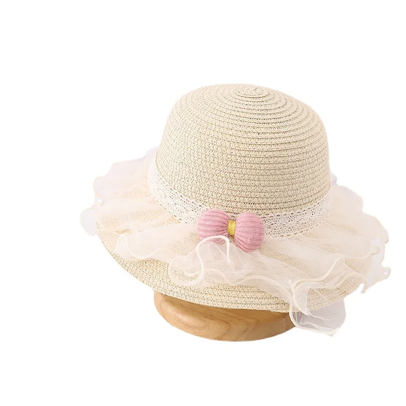 Toddler Kid Girls Summer Straw Hat With 