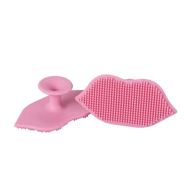 Customized Lip Shape Face Massaging Pad Silicone Facial Cleansing Brush ...