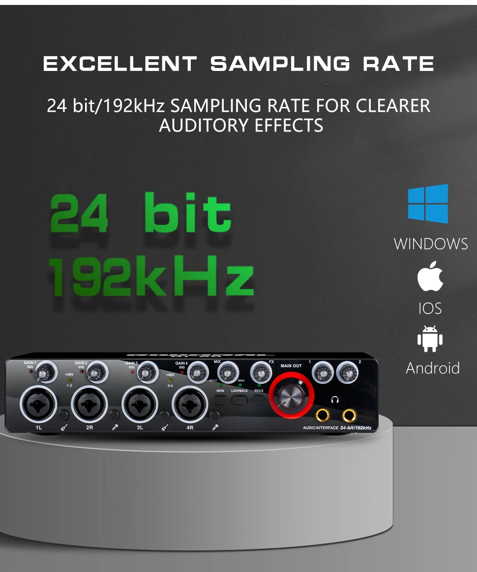 Ri60 Usb Sound Card Professional 4 Channels Digital Mixing Usb
