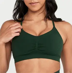 Custom Logo Adjustable Back Gym Yoga Women's Tank Tops Fitness Workout Spandex Seamless Sports Bra 2023