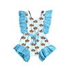 Clownfish Wave Blue Ruffle Romper