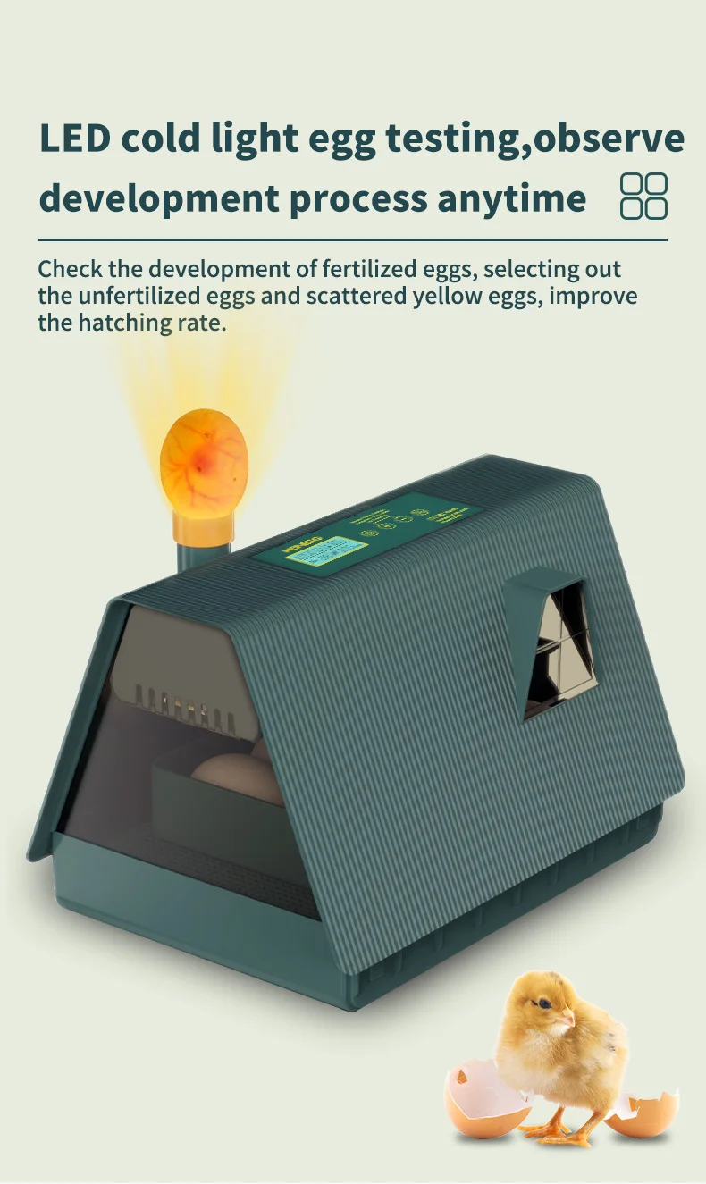 Fully Automatic 10 Capacity Egg Incubator Farming Equipment Poultry Chicken Egg Incubator