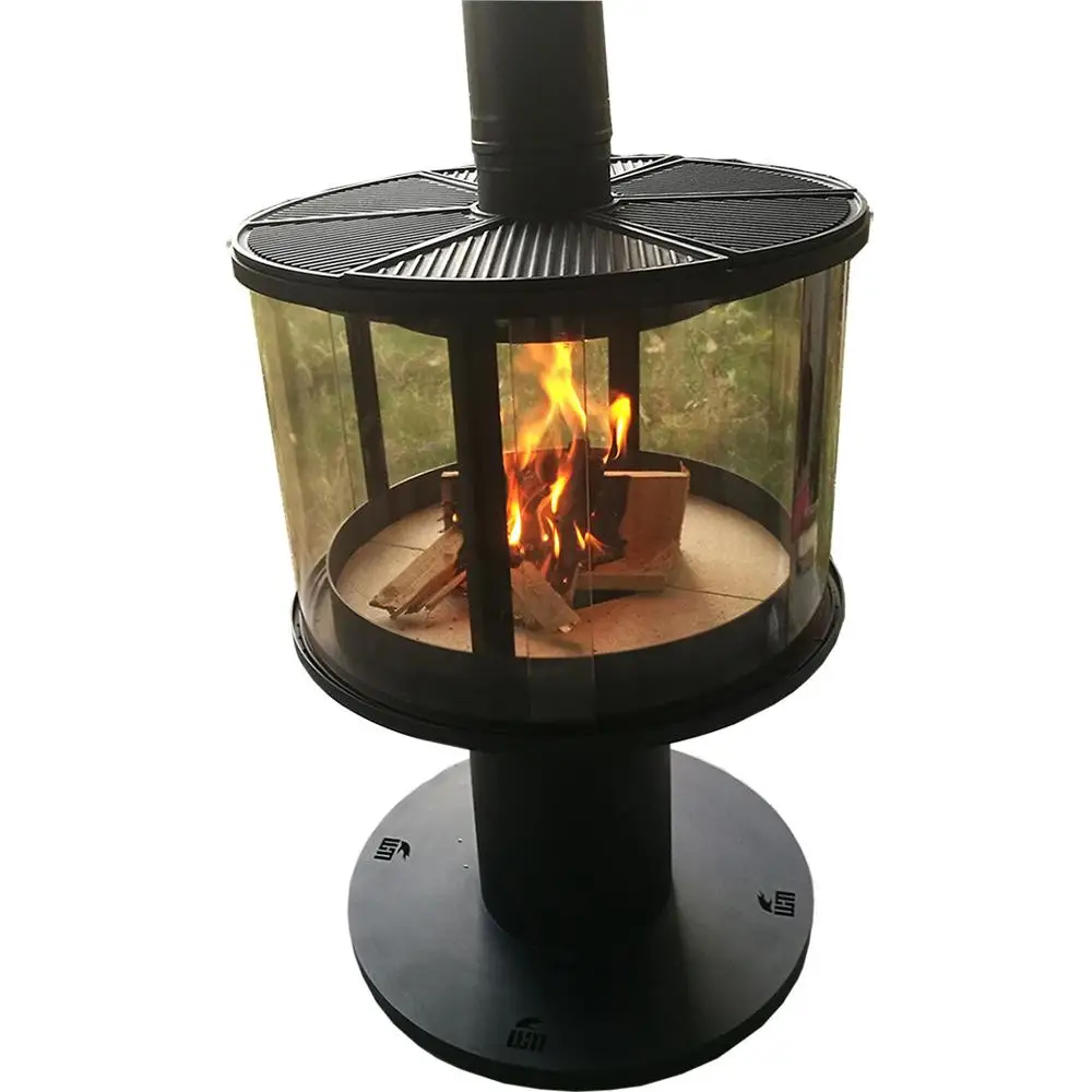 Source Warmfire factory supply wood burning fireplace wood burning stove  with round glass on m.alibaba.com