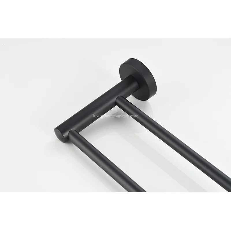product matte black modern bathroom accessories set wall mounted bathroom towel rack set-7