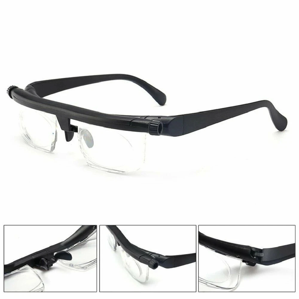 Adjustable Strength Glasses Lens Eyewear Distance Reading Glasses Focus ...