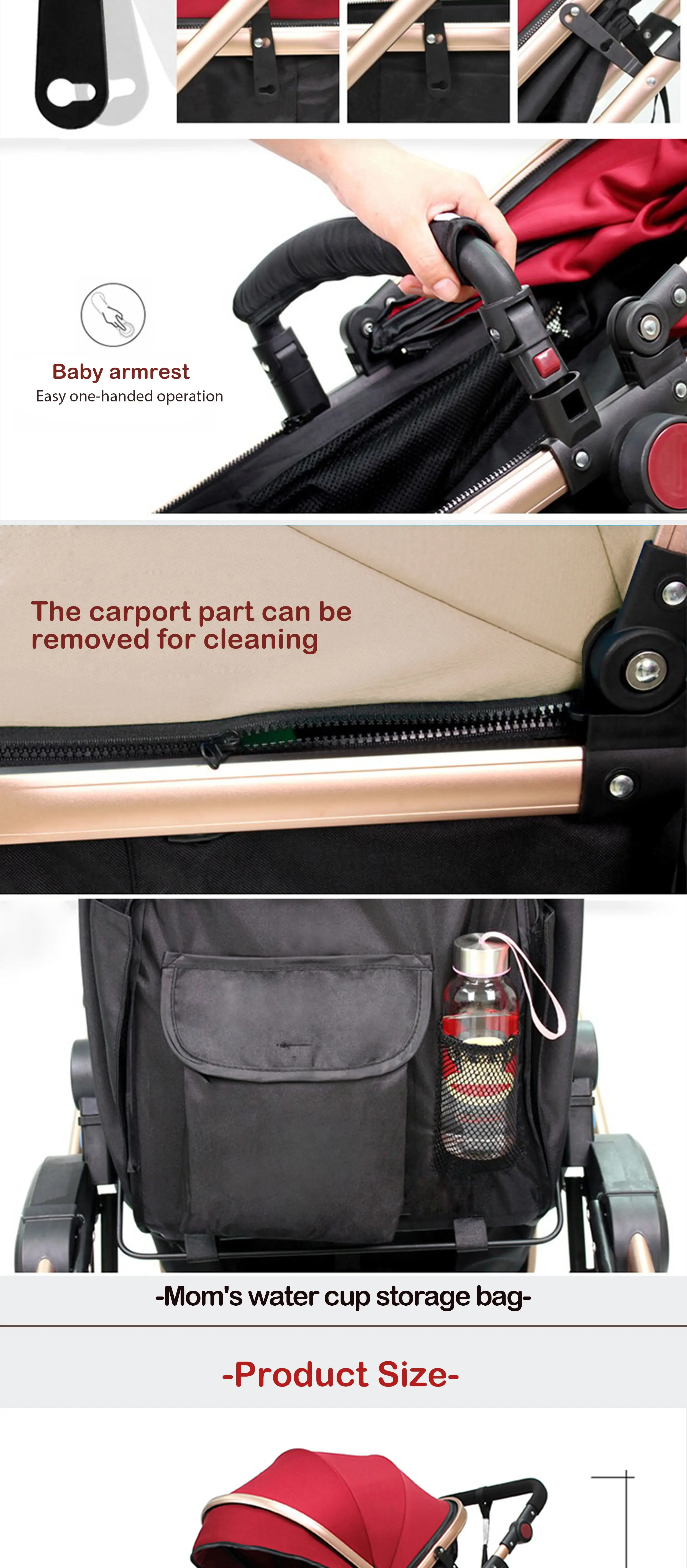 Wisesonle Carrinho De Bebê 2 Em 1,Carrinho De Bebê Dobrável Com Dois Lados  Com Função Dupla De Deitar E Amortecer Para Quatro Temporadas - Buy Carrinho  De Bebê,Alta Paisagem Quatro-rodas Carrinho,Two-way Carrinho