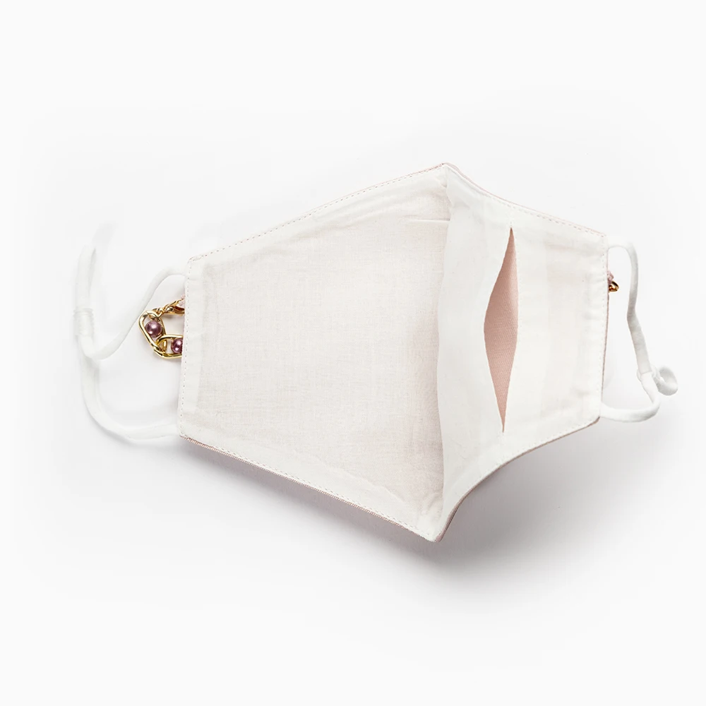 
 Осенне-зимняя элегантная розовая многоразовая моющаяся шелковая шерстяная маска для лица  